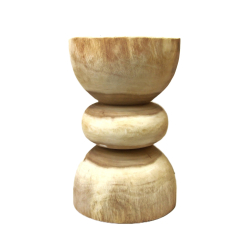 Stolik Stołek Owal okrągły pełne drewno TEAK 45x30cm